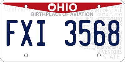 OH license plate FXI3568