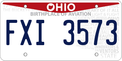 OH license plate FXI3573