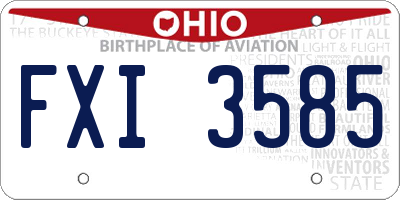 OH license plate FXI3585