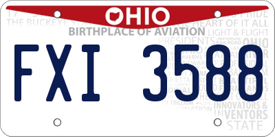 OH license plate FXI3588
