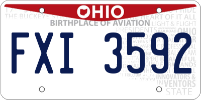 OH license plate FXI3592