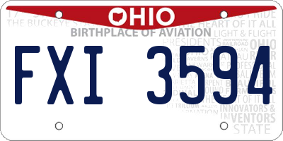 OH license plate FXI3594
