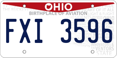 OH license plate FXI3596