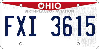 OH license plate FXI3615