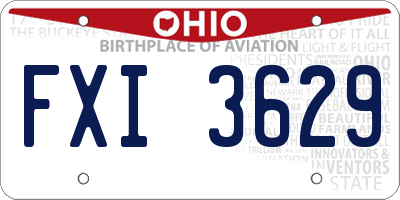 OH license plate FXI3629