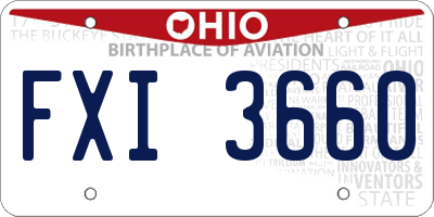 OH license plate FXI3660