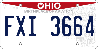 OH license plate FXI3664