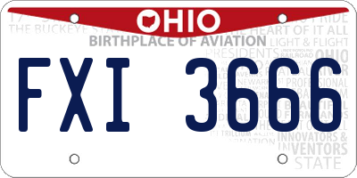 OH license plate FXI3666