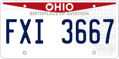 OH license plate FXI3667
