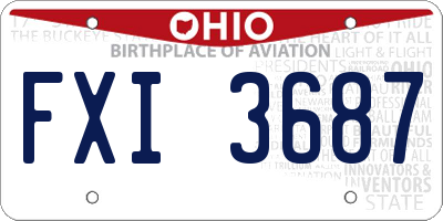 OH license plate FXI3687