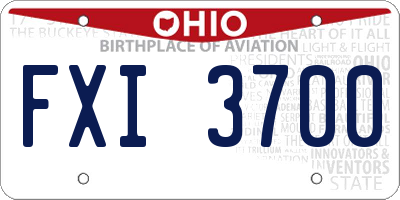 OH license plate FXI3700