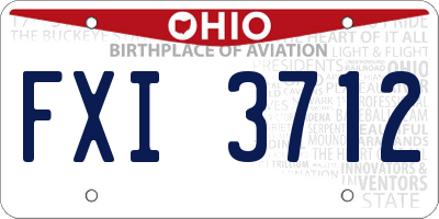 OH license plate FXI3712