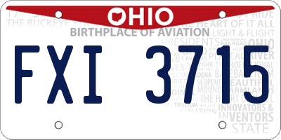 OH license plate FXI3715