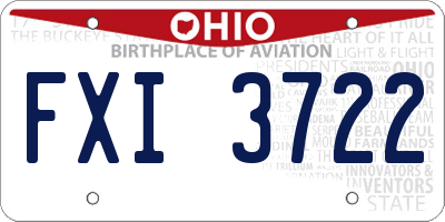 OH license plate FXI3722