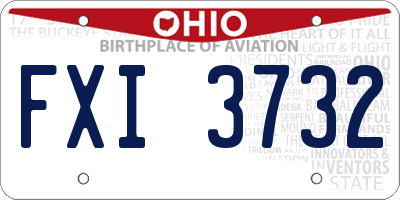 OH license plate FXI3732