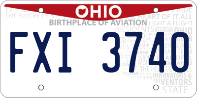 OH license plate FXI3740