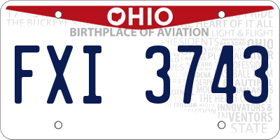OH license plate FXI3743