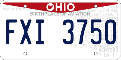 OH license plate FXI3750