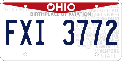 OH license plate FXI3772