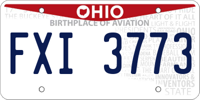 OH license plate FXI3773