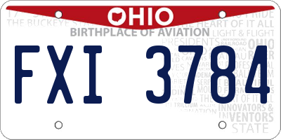 OH license plate FXI3784