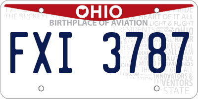 OH license plate FXI3787