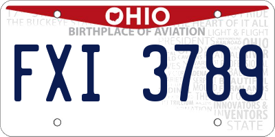 OH license plate FXI3789