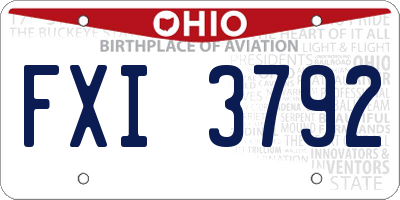 OH license plate FXI3792