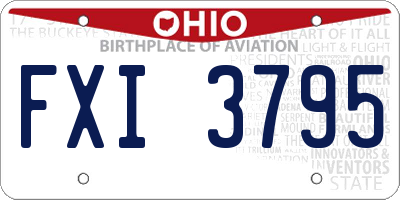 OH license plate FXI3795