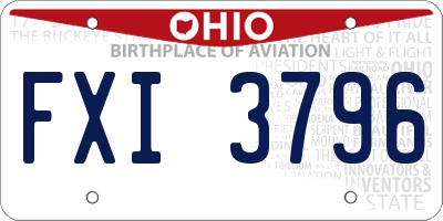 OH license plate FXI3796