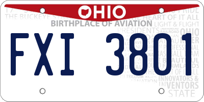 OH license plate FXI3801