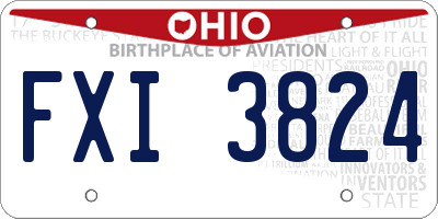 OH license plate FXI3824