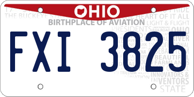 OH license plate FXI3825