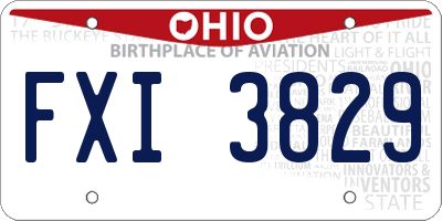 OH license plate FXI3829