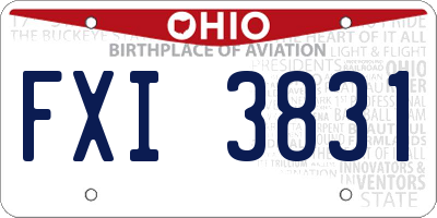 OH license plate FXI3831