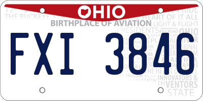 OH license plate FXI3846