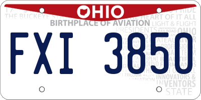 OH license plate FXI3850