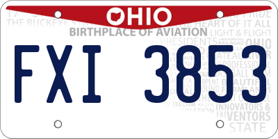 OH license plate FXI3853