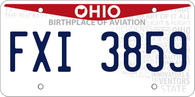 OH license plate FXI3859
