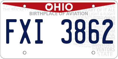 OH license plate FXI3862
