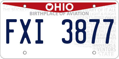OH license plate FXI3877