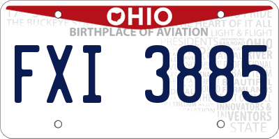 OH license plate FXI3885