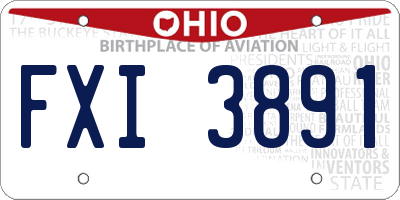 OH license plate FXI3891