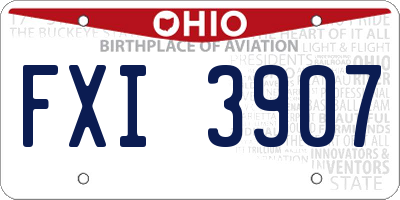 OH license plate FXI3907