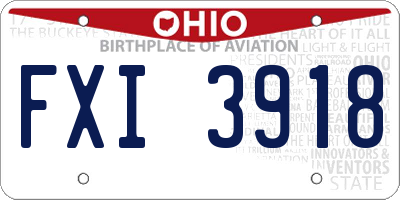 OH license plate FXI3918