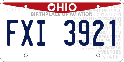 OH license plate FXI3921