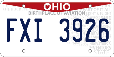 OH license plate FXI3926