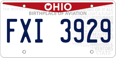 OH license plate FXI3929