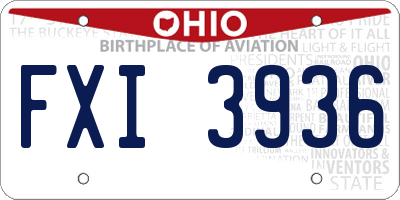 OH license plate FXI3936