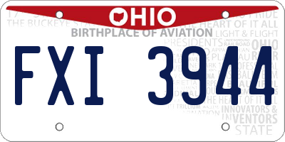 OH license plate FXI3944